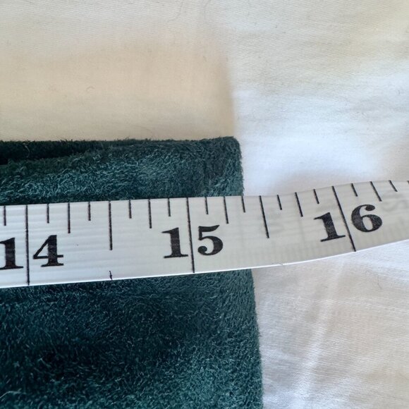 Vince 100% Lamb Leather Suede Forest Green Split Hem Leggings - Picture 9 of 11